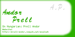 andor prell business card